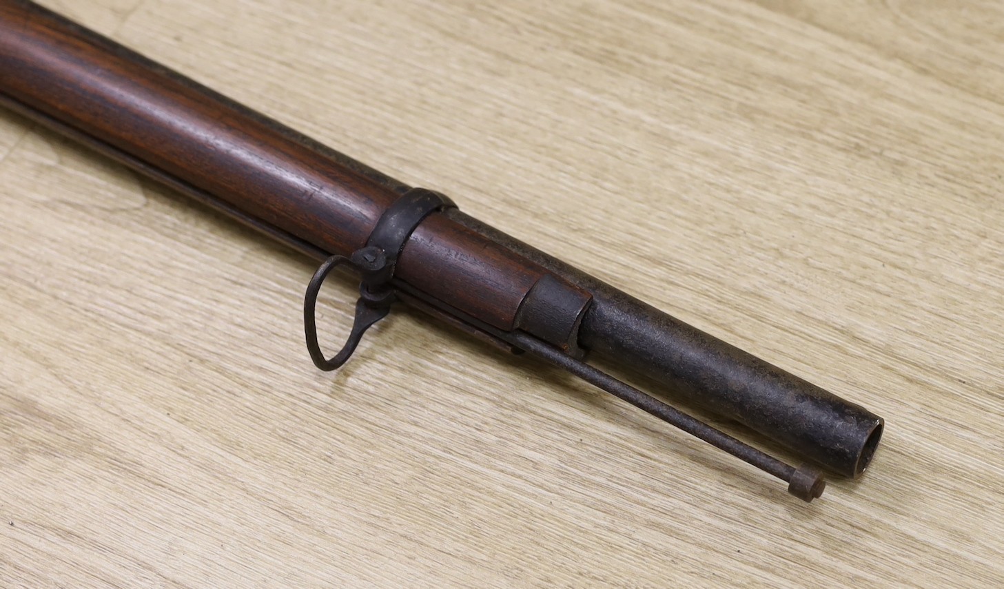 A percussion cap rifle, 136cm long